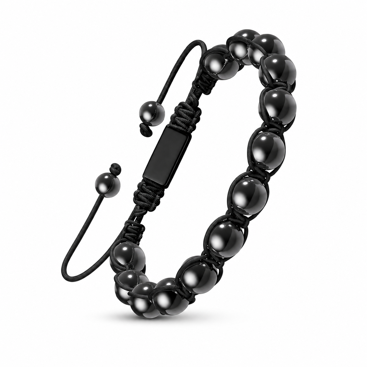Bracelet ajustable en hématite "Nœud d'ombre" Hematiteforce pour hommes