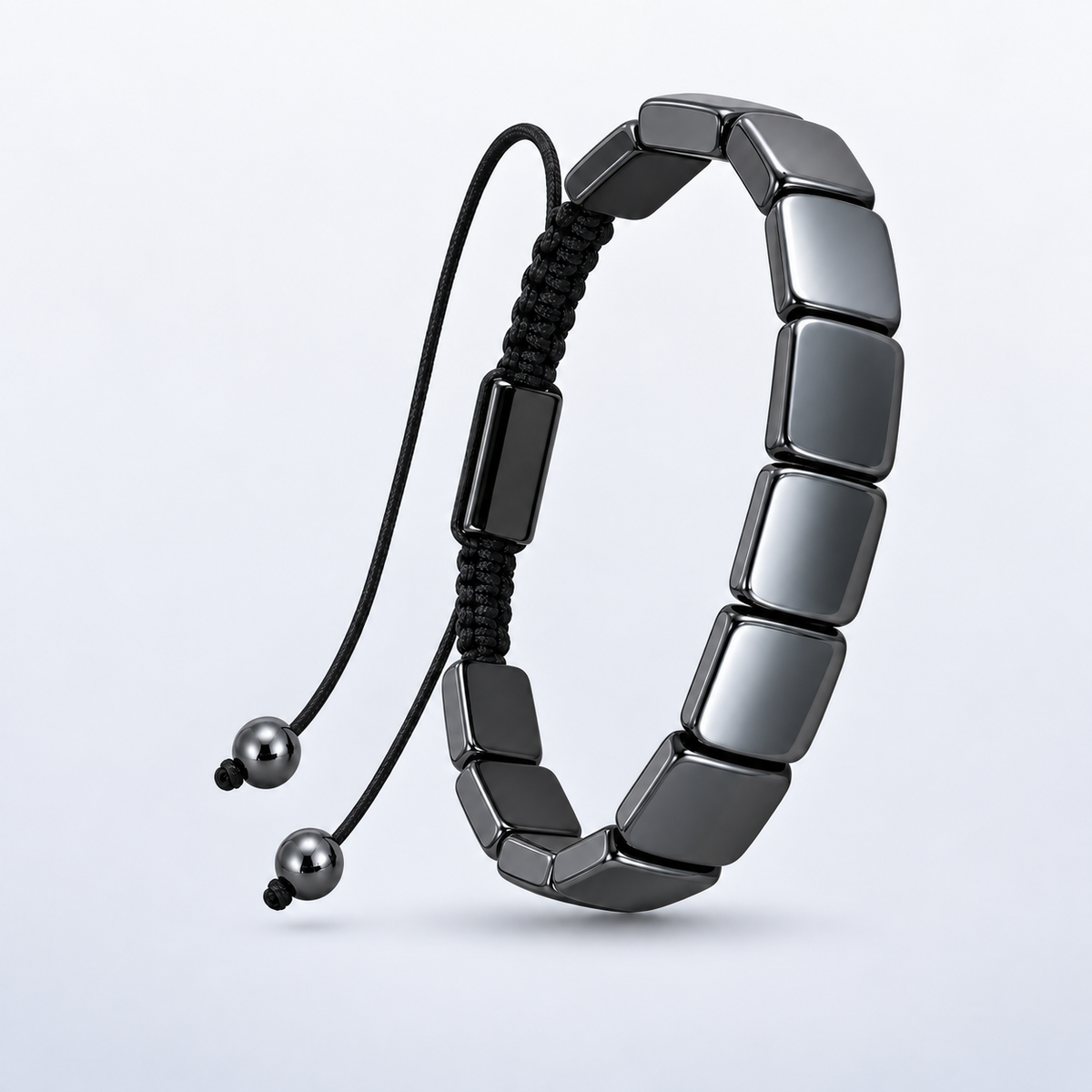 Iron Resolve Adjustable Hematite Bracelet for Men