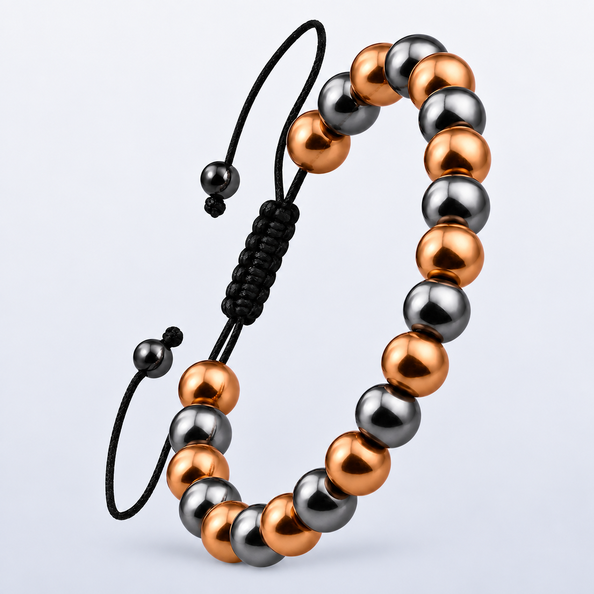 Iron Core Adjustable Hematite Bracelet for Men