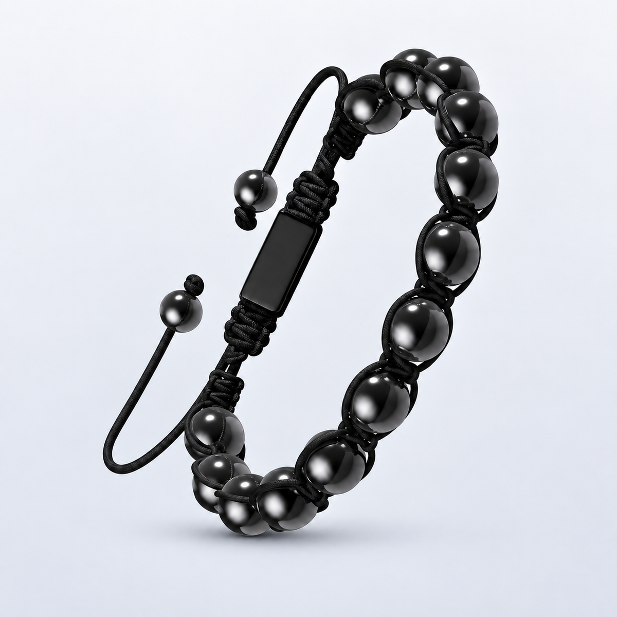 Iron Core Adjustable Hematite Bracelet for Men
