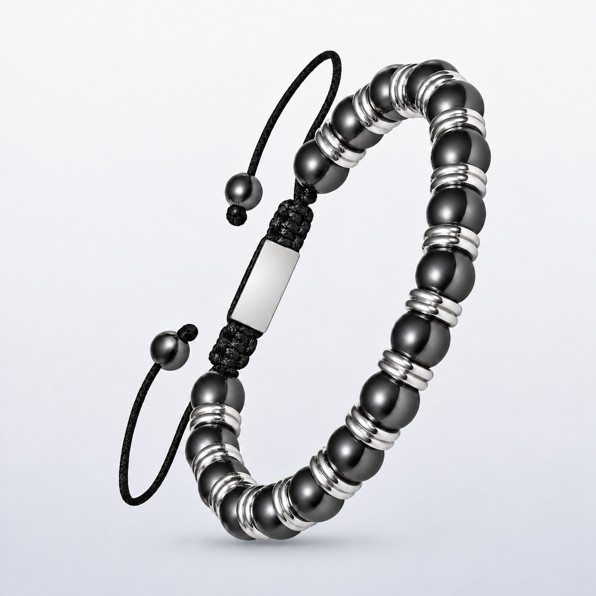 Iron Resolve Adjustable Hematite Bracelet for Men