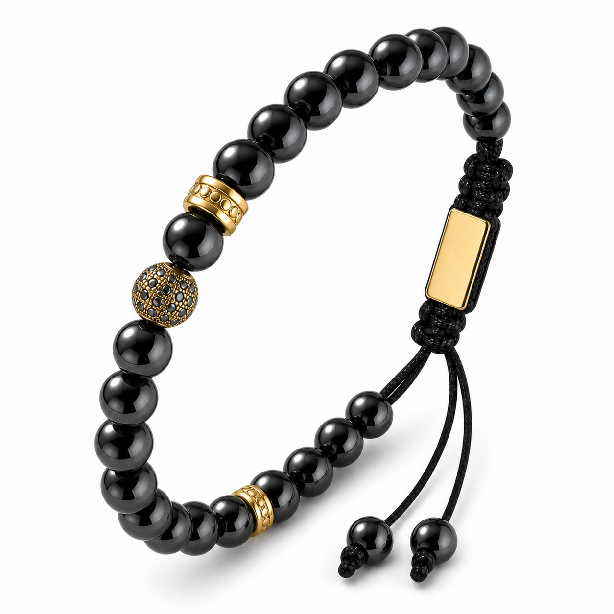 Hematiteforce Zeus Gold Adjustable Hematite Bracelet for Men