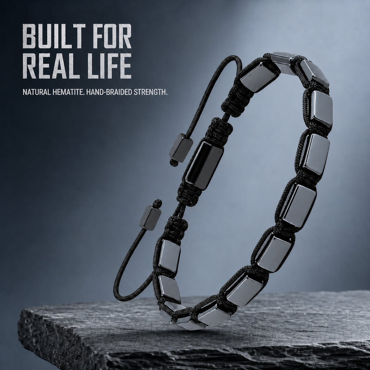 Hematiteforce Classic Adjustable Hematite Bracelet for Men