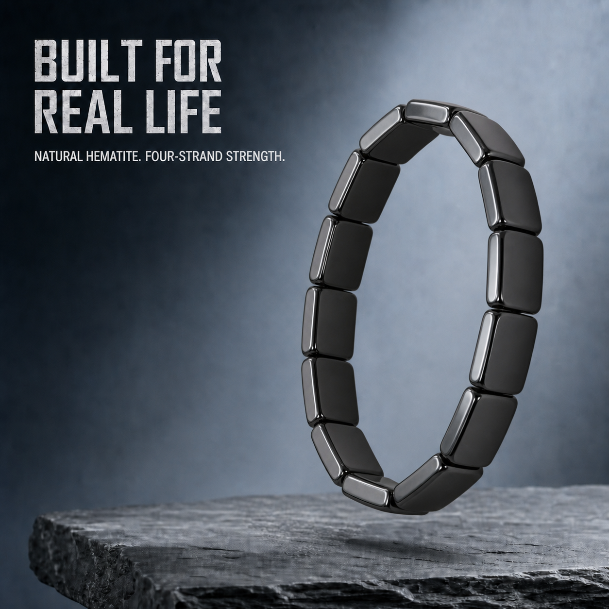 HematiteForce Iron Core Stretch Hematite Bracelet for Men