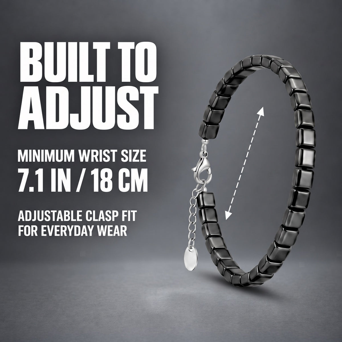 Iron Anchor Adjustable Hematite Bracelet for Men