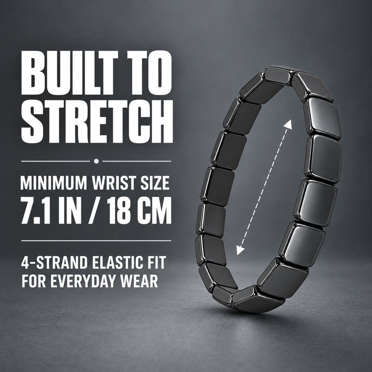 Iron Core Adjustable Hematite Bracelet for Men