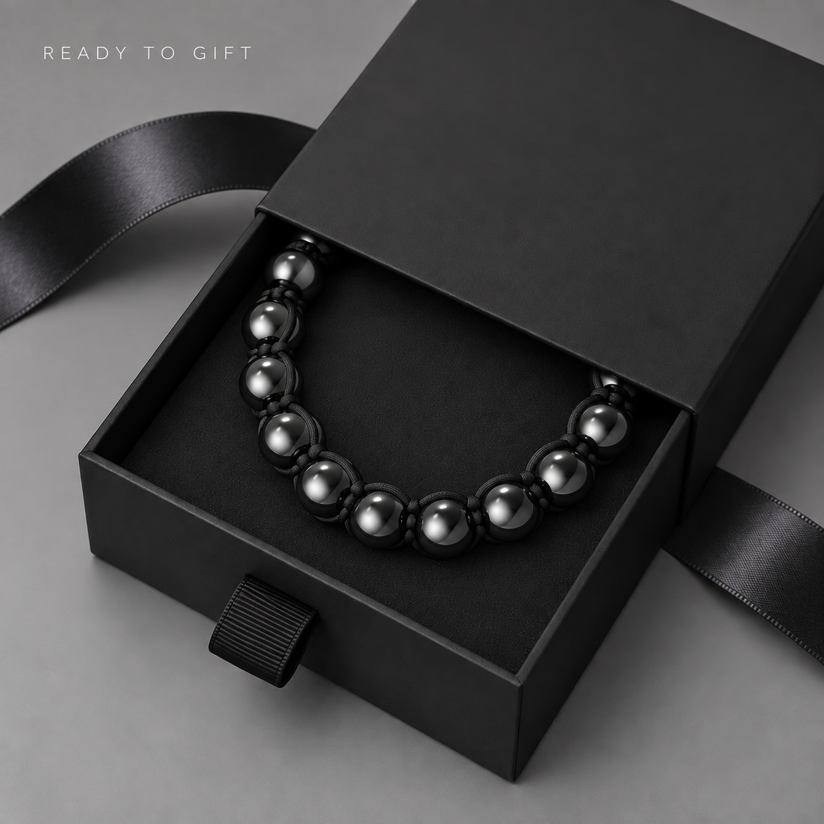 Shadow Knot Adjustable Hematite Bracelet for Men