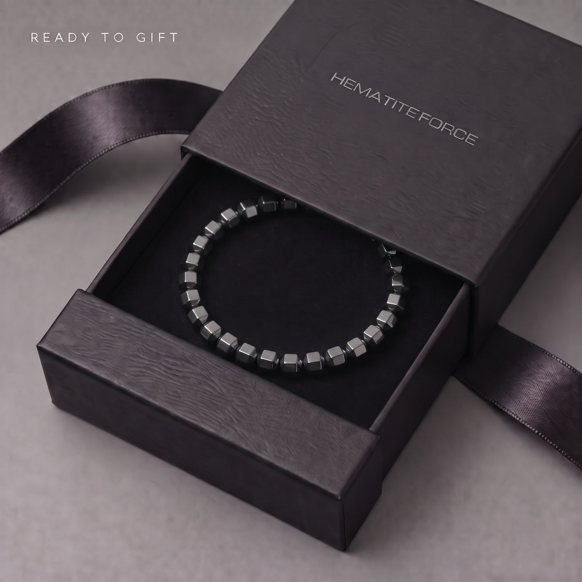 Night Facet Adjustable Hematite Bracelet for Men