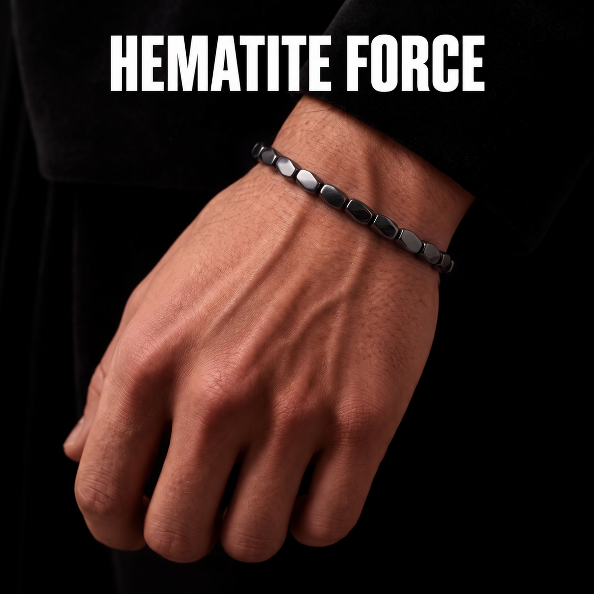 Iron Helix Adjustable Hematite Bracelet for Men