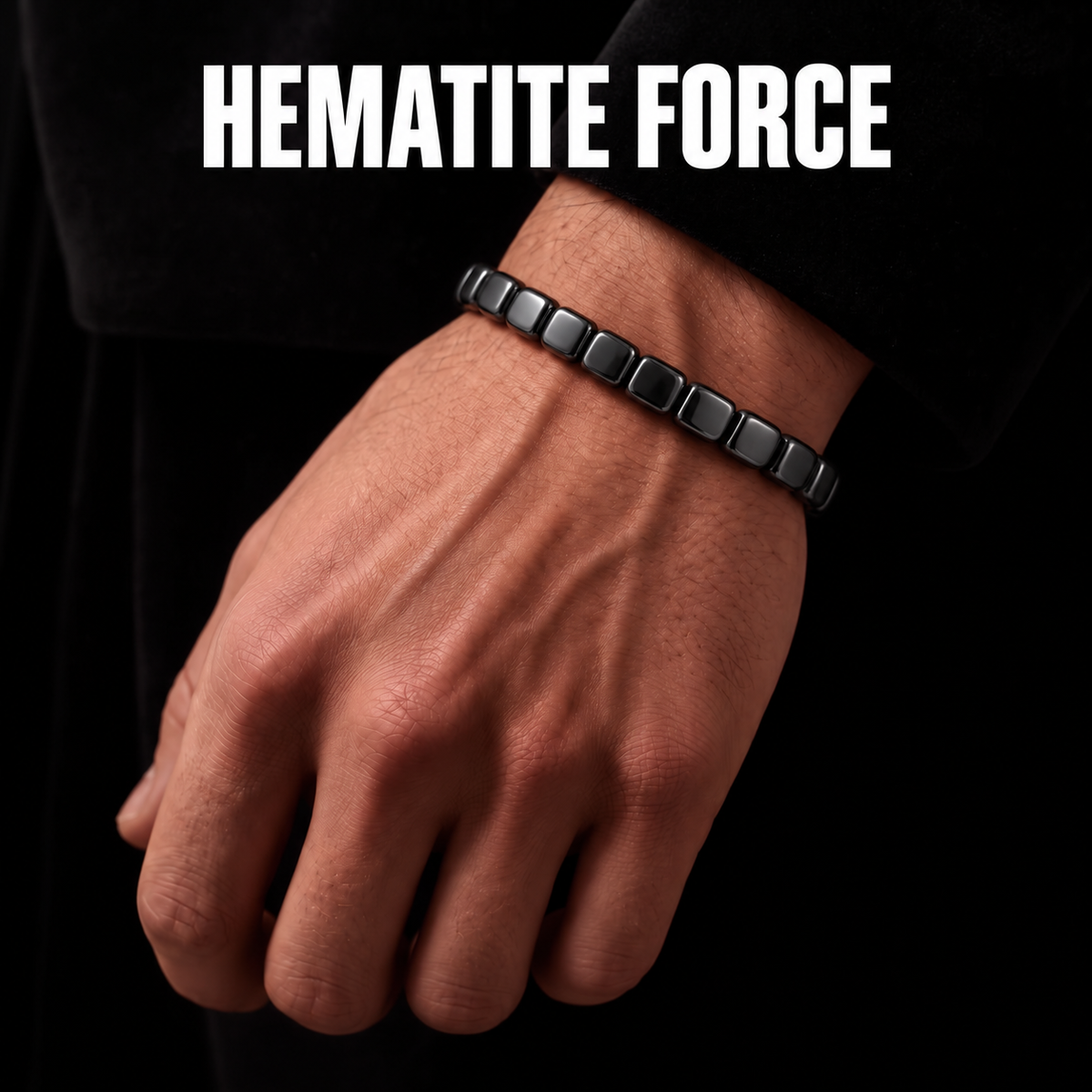 Iron Anchor Adjustable Hematite Bracelet for Men