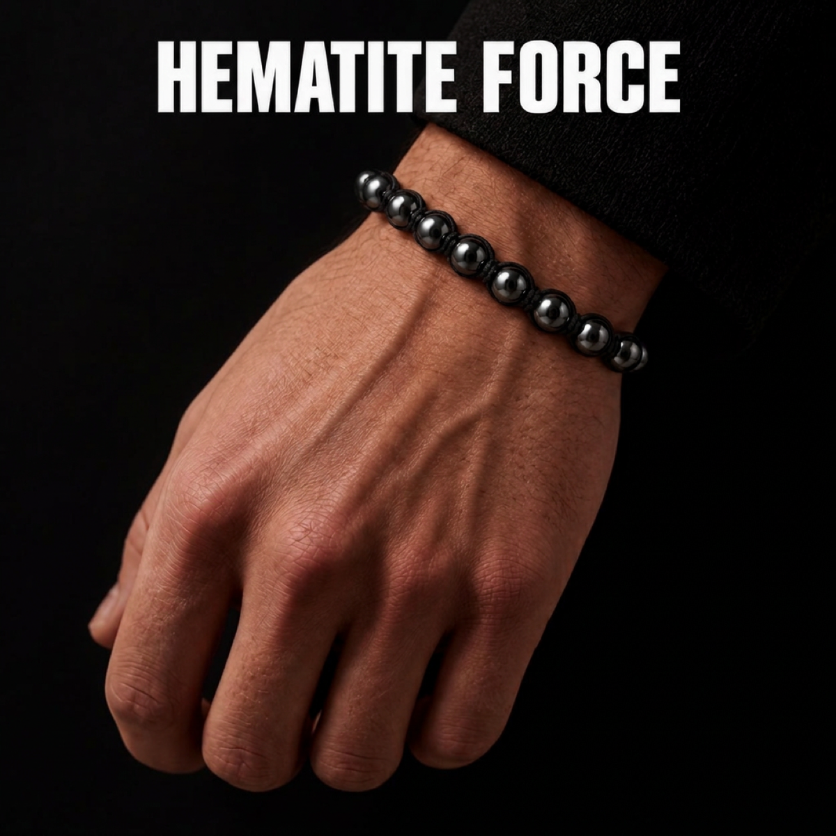 Shadow Knot Adjustable Hematite Bracelet for Men