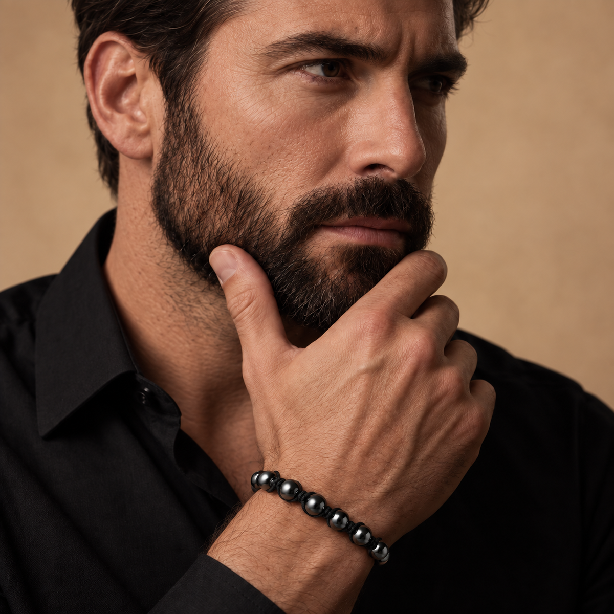 Shadow Knot Adjustable Hematite Bracelet for Men