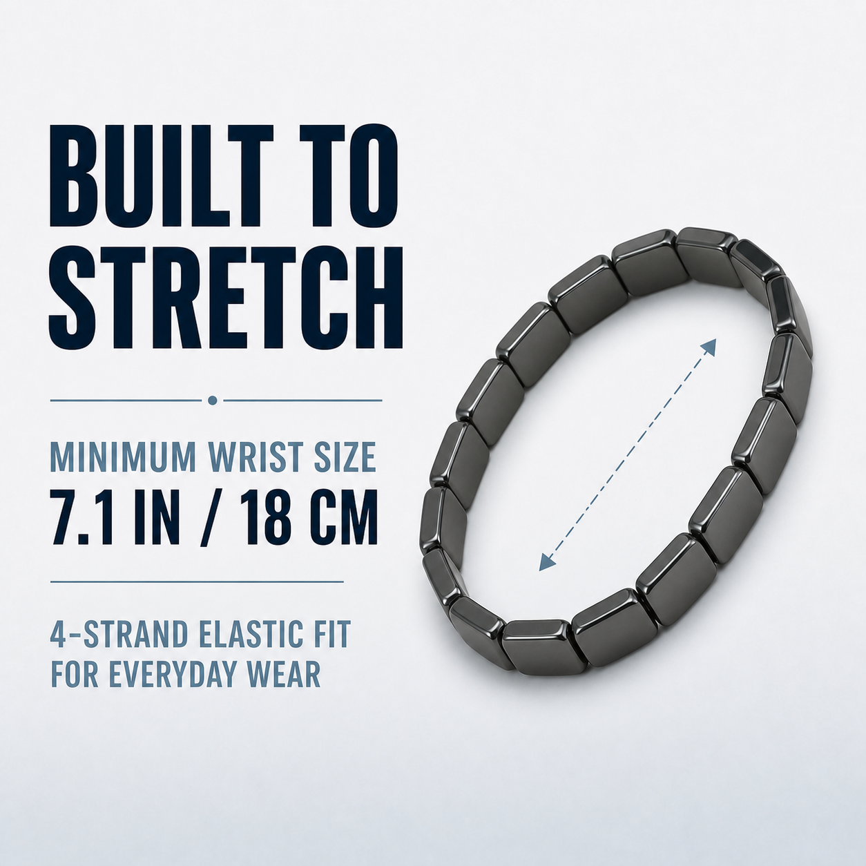 HematiteForce Iron Core Stretch Hematite Bracelet for Men