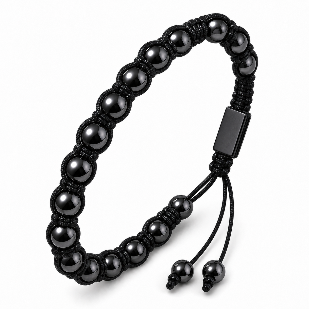 Hematiteforce Shadow Knot Adjustable Hematite Bracelet for Men