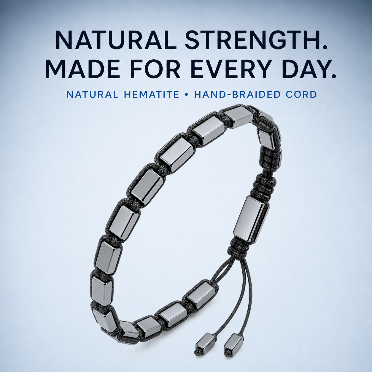 Hematiteforce Classic Adjustable Hematite Bracelet for Men